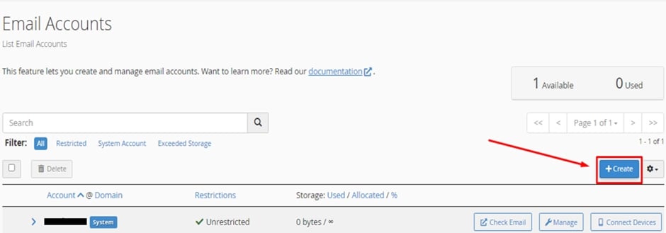 نحوه ایجاد ایمیل در cPanel