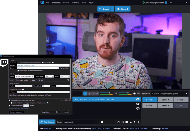 نرم افزار XSplit Broadcaster