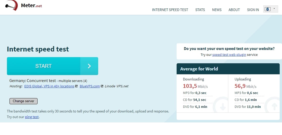 نحوه گرفتن پینگ با استفاده از سایت Meter.net