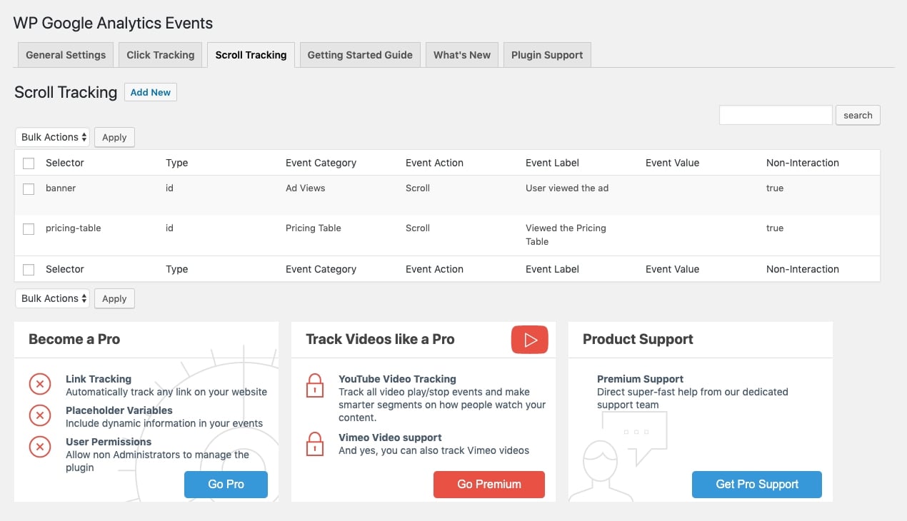 افزونه WP Google Analytics Events