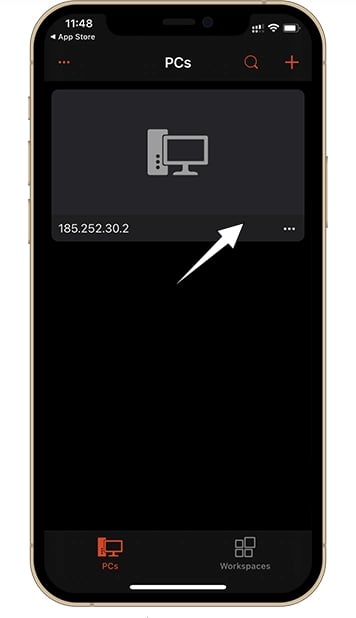 مراحل اتصال سرور مجازی ویندوز به گوشی موبایل آیفون در سیستم عامل ios