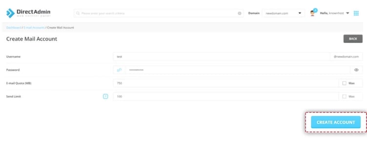 راه اندازی ایمیل سایت در direct admin