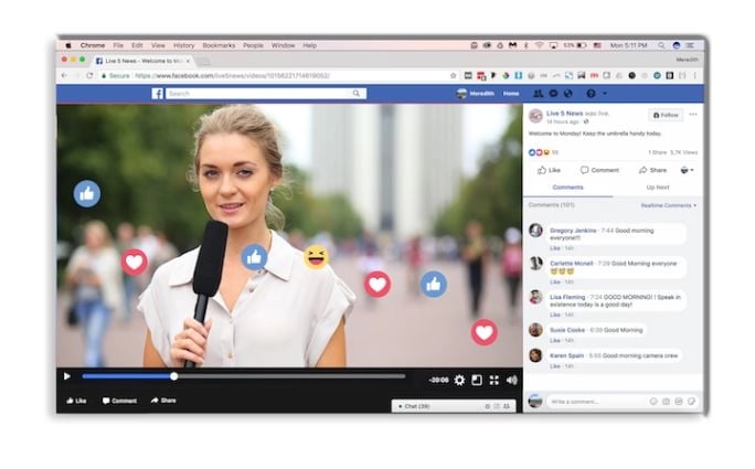 استریم با Facebook