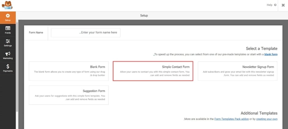 ساخت فرم با افزونه WPForms