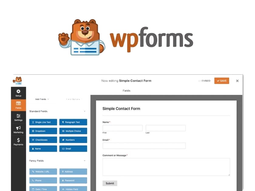 افزونه ایجاد فرم تماس WPForms