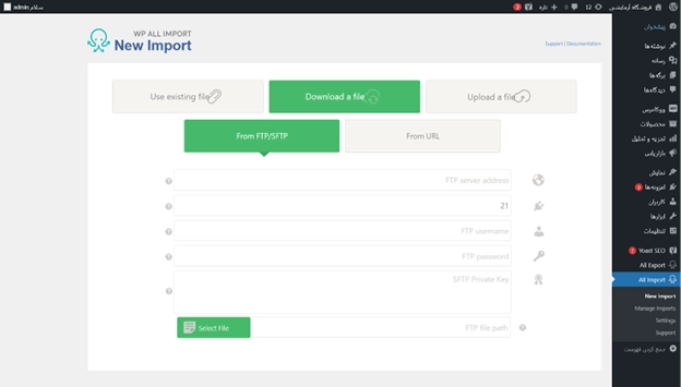 آموزش درون‌ریزی و وارد کردن اطلاعات در افزونه Import any WordPress data