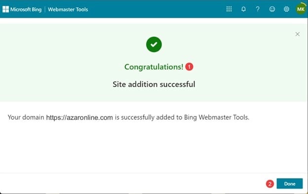  ثبت نقشه سایت در ابزار Bing Webmaster Tools