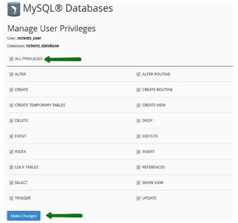 ایجاد پایگاه داده از منوی MySQL Databases