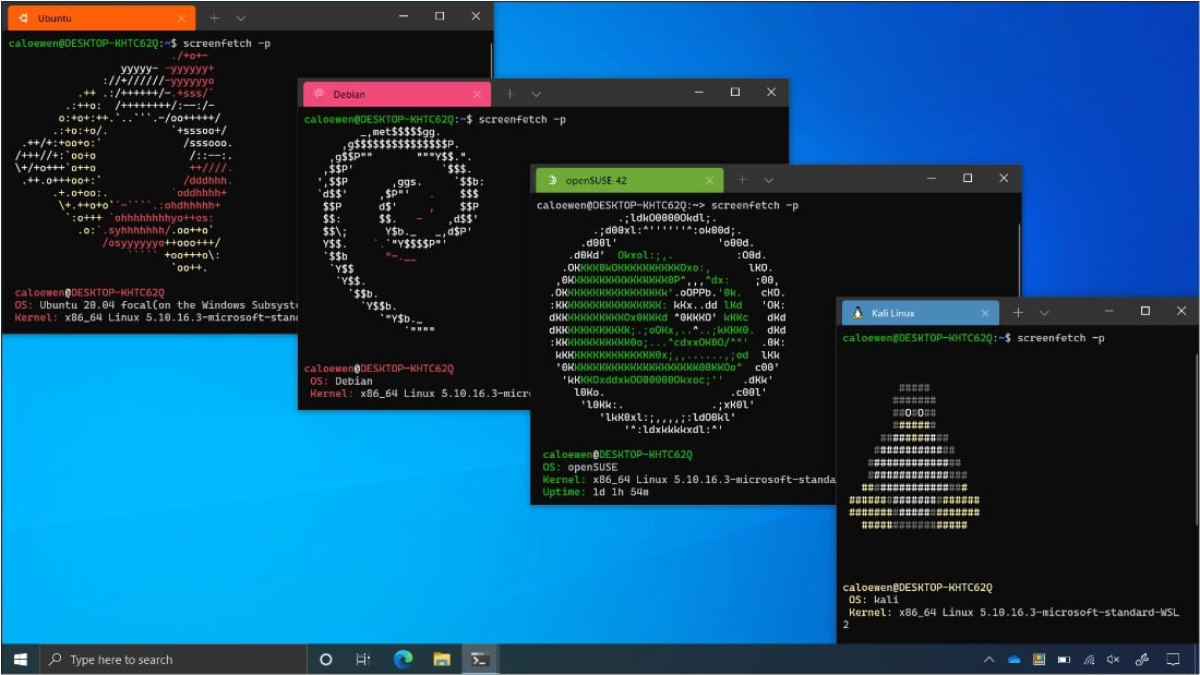 محیط WSL( Windows Subsystem for Linux) 