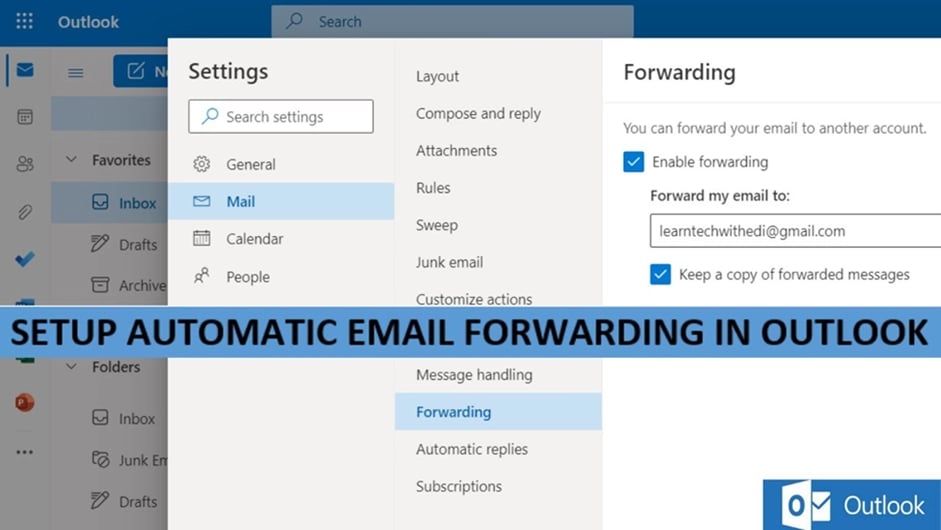 پیکربندی تنظیمات Forwarders برای هدایت ایمیل‌ها