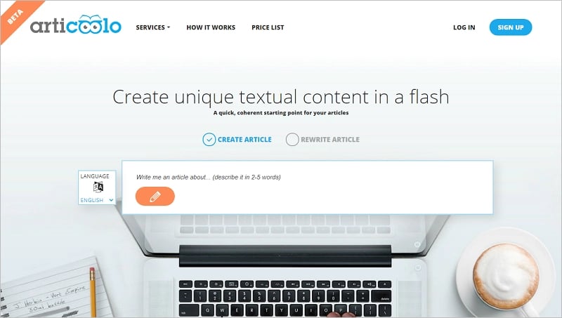 ابزار هوش مصنوعی Articoolo
