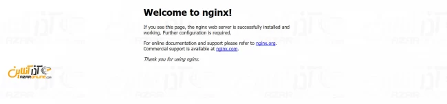 صفحه welocme وب سرور Nginx