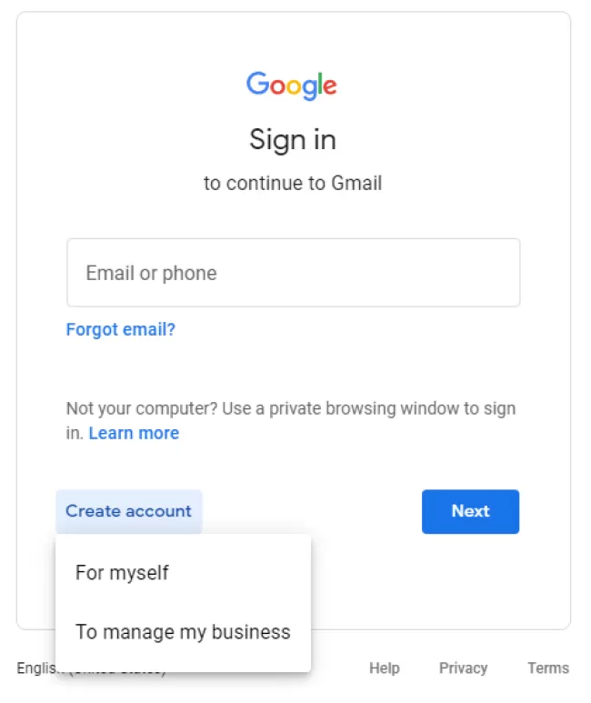 ساخت ایمیل با Gmail