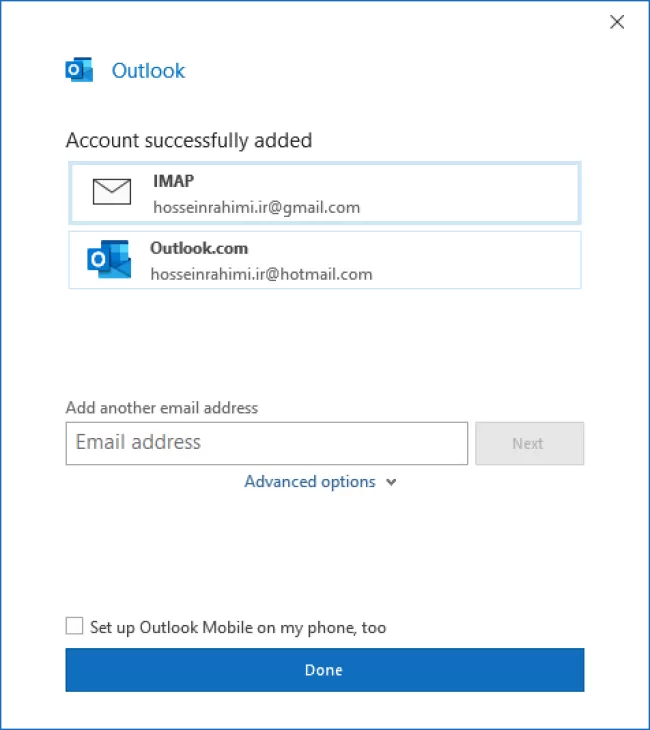 15 - Outlook Software Add Email in First Dialog