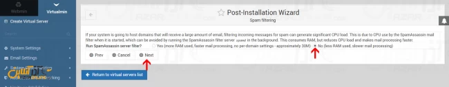 تنظیم Spam assassin در Virualmin