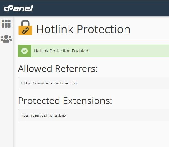 فعال سازی امکان Hotlink Protection در سی‌پنل