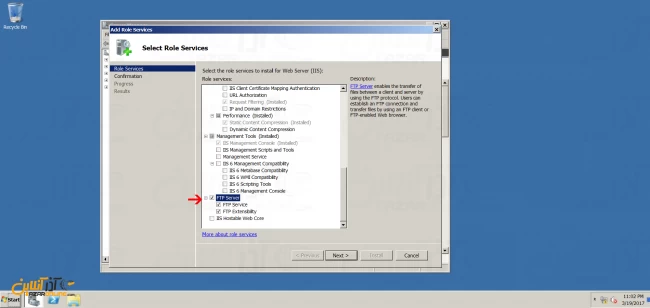 نصب FTP سرور در ویندوز سرور 2008 - انتخاب FTP