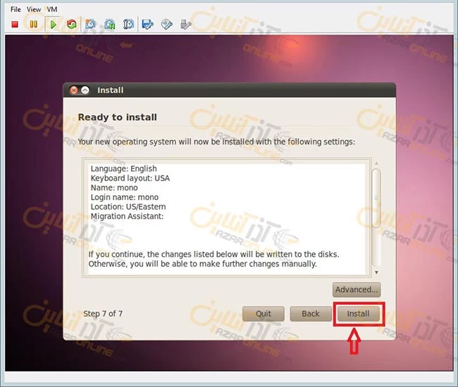 نصب ubuntu desktop - گزارش از مراحل نصب