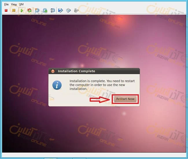 آموزش نصب ubuntu desktop روی vmware - اتمام نصب
