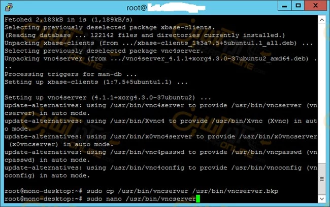 اجرای VNC سرور در اوبونتو