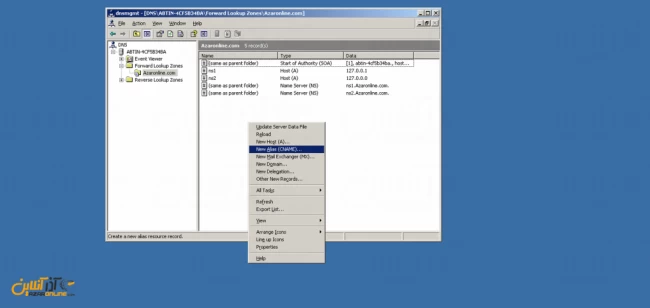 آموزش وصل کردن دامنه به سرور مجازی ویندوز 2003 - ساخت رکورد A