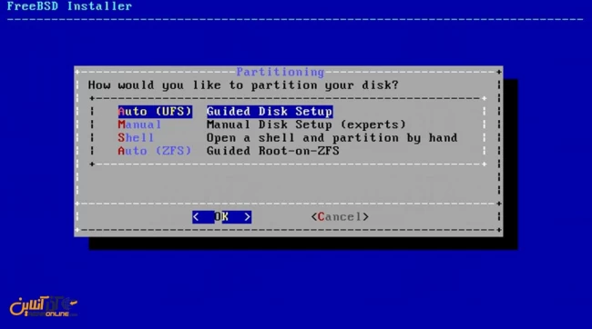 نصب freeBSD - نوع پارتیشن