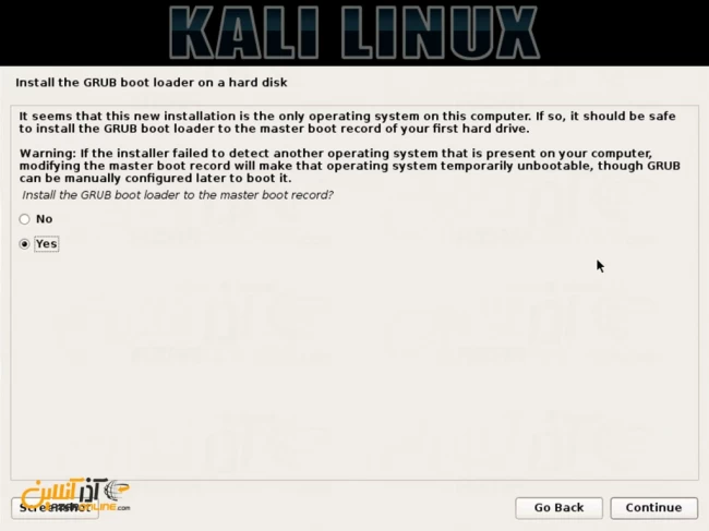 نصب لینوکس Kali - نصب گراب