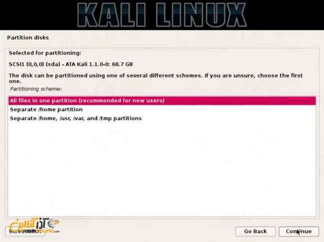 نصب لینوکس Kali - نحوه کپی کردن فایل