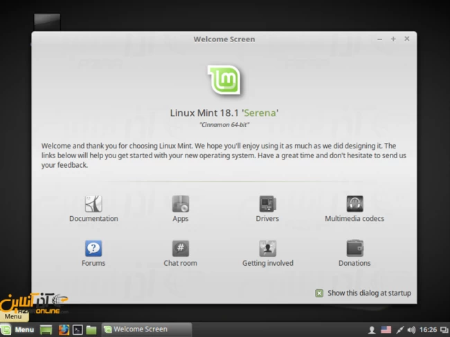 آموزش نصب لینوکس Mint - پنجره Welcome لینوکس مینت