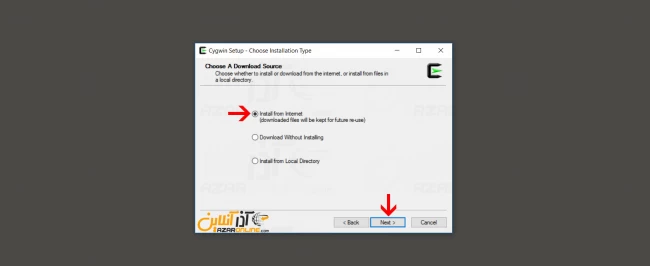 انتخاب Direct conection - آموزش نصب cygwin در ویندوز